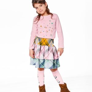 Alternative view of Two-Tiered Flannel Skirt Green Pink And Yellow