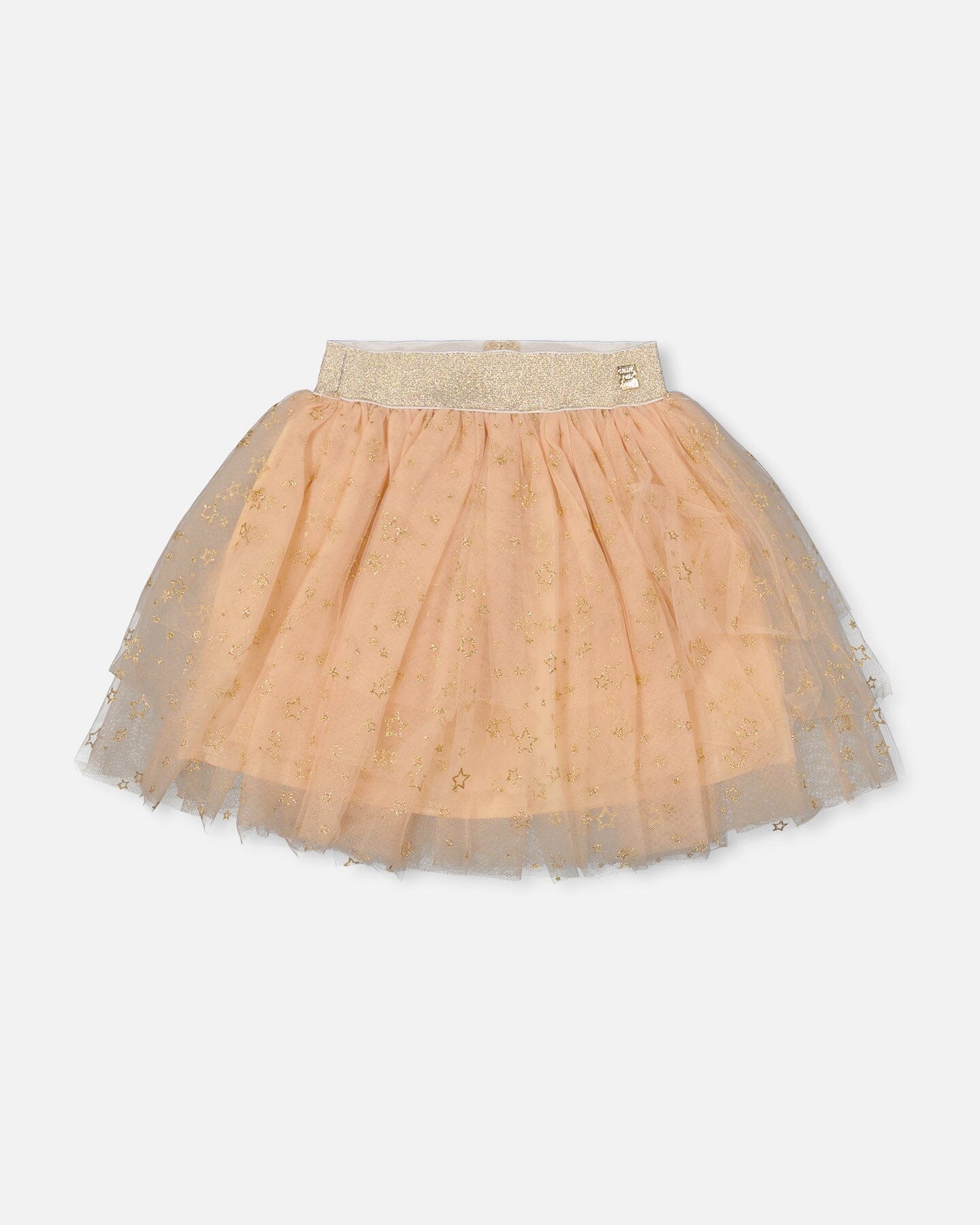 Multi Layer Glittering Mesh Skirt Beige - Image 5
