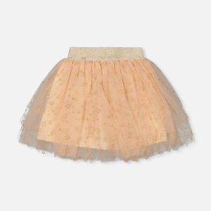 Alternative view of Multi Layer Glittering Mesh Skirt Beige
