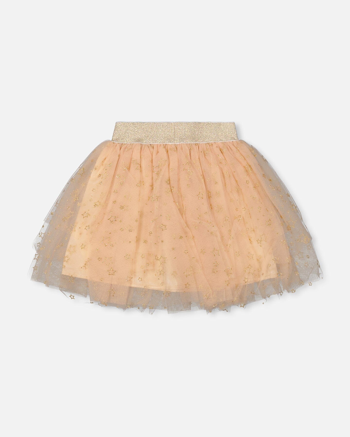 Multi Layer Glittering Mesh Skirt Beige - Image 2