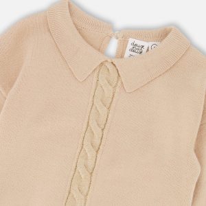 3/4 Sleeve Knitted Sweater Beige - Image 4