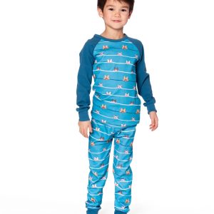 Alternative view of Two-Piece Organic Cotton Pajama Set Blue Dog Print