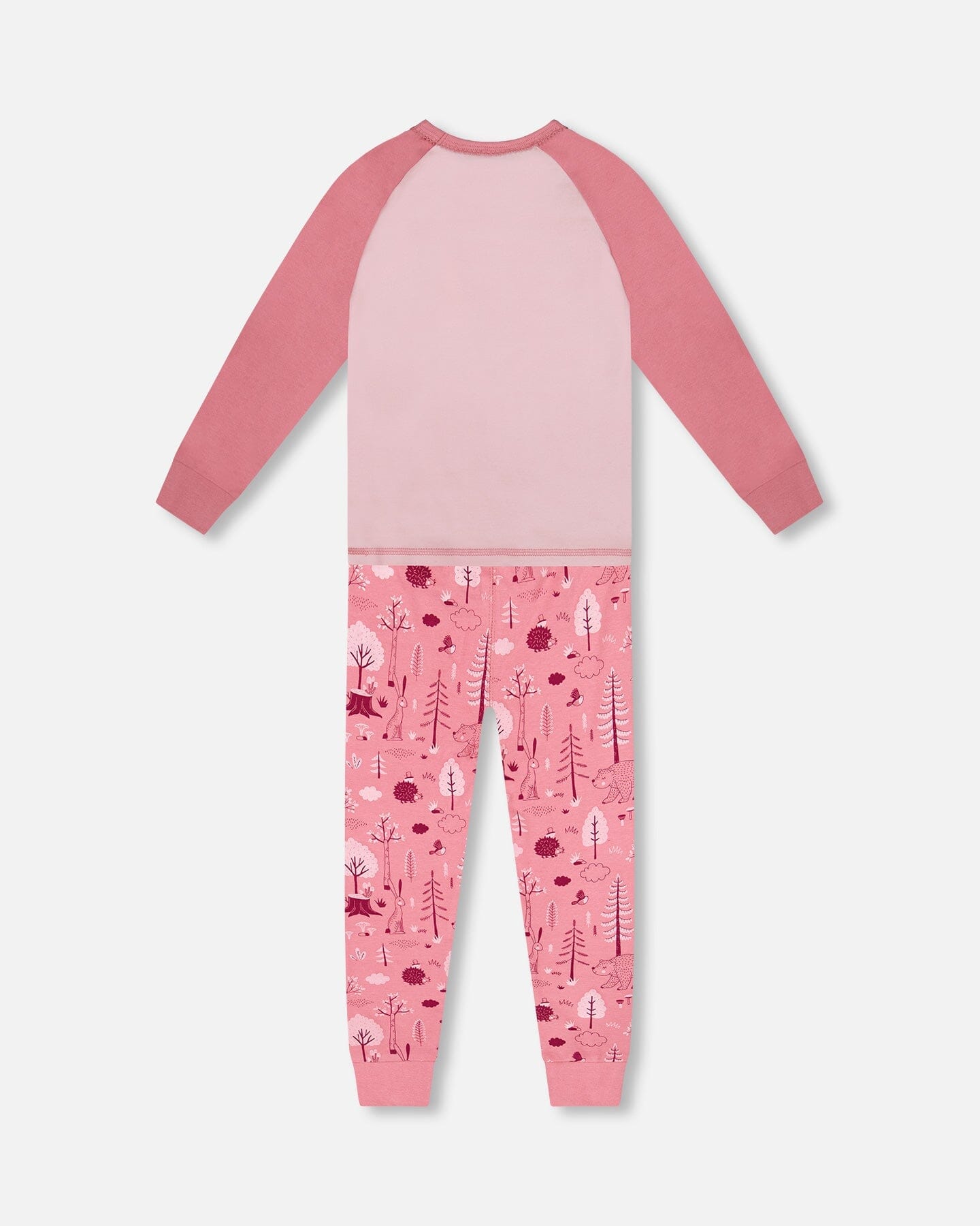 Organic Cotton Two-Piece Pajamas Pink Forest - Image 3