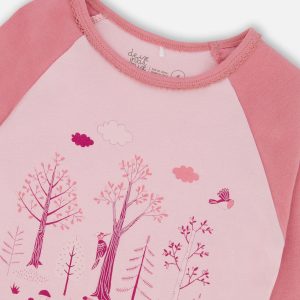 Organic Cotton Two-Piece Pajamas Pink Forest - Image 4