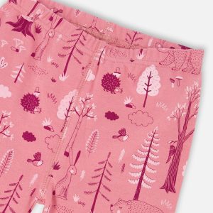 Organic Cotton Two-Piece Pajamas Pink Forest - Image 5