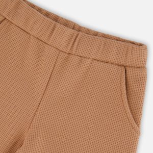 Waffle Flare Leg Pants Caramel Brown - Image 4