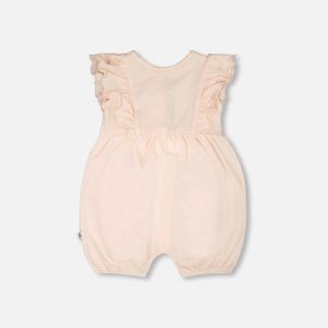 Alternative view of Organic Cotton Jersey Romper With Frills Peach