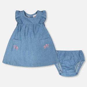 Light Blue Chambray Dress And Bloomer Set Light Blue - Image 10