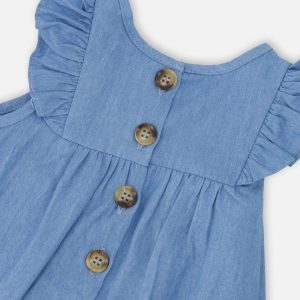 Light Blue Chambray Dress And Bloomer Set Light Blue - Image 5
