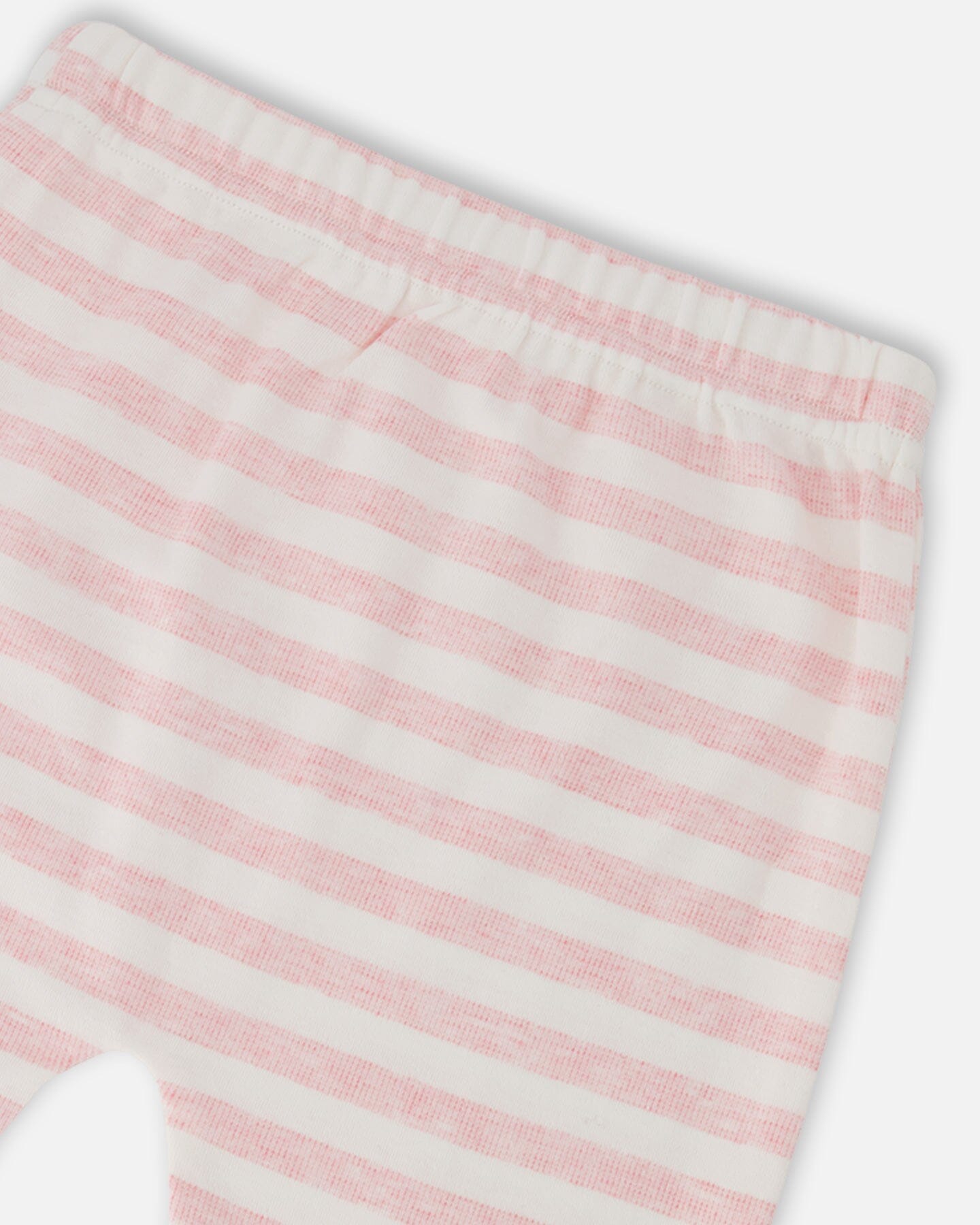 Cotton Jersey Top And Pants Set White And Pink Stripes - Image 5