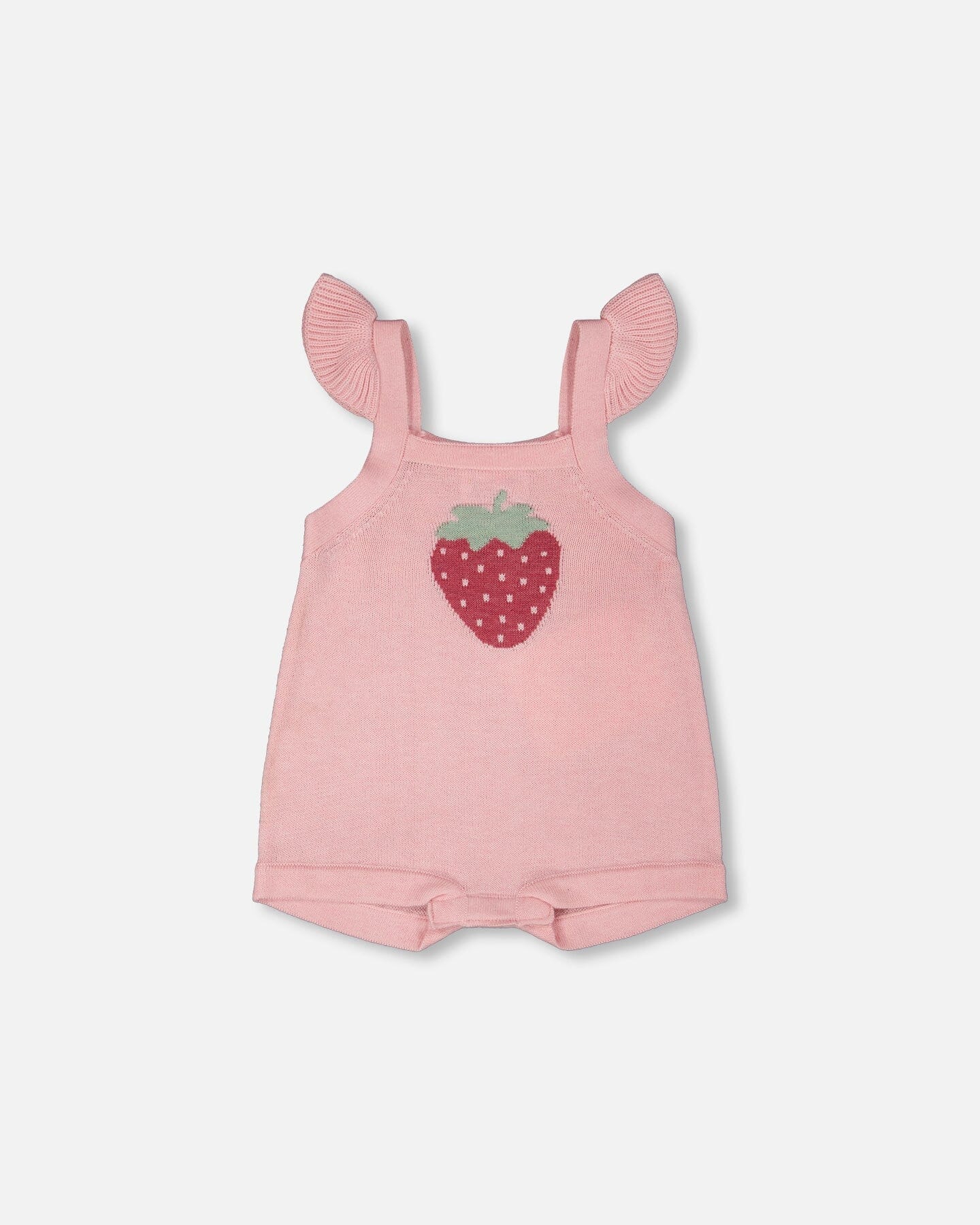 Knit Strawberry Romper Light Pink - Image 5