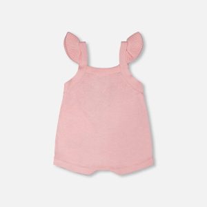 Knit Strawberry Romper Light Pink - Image 3