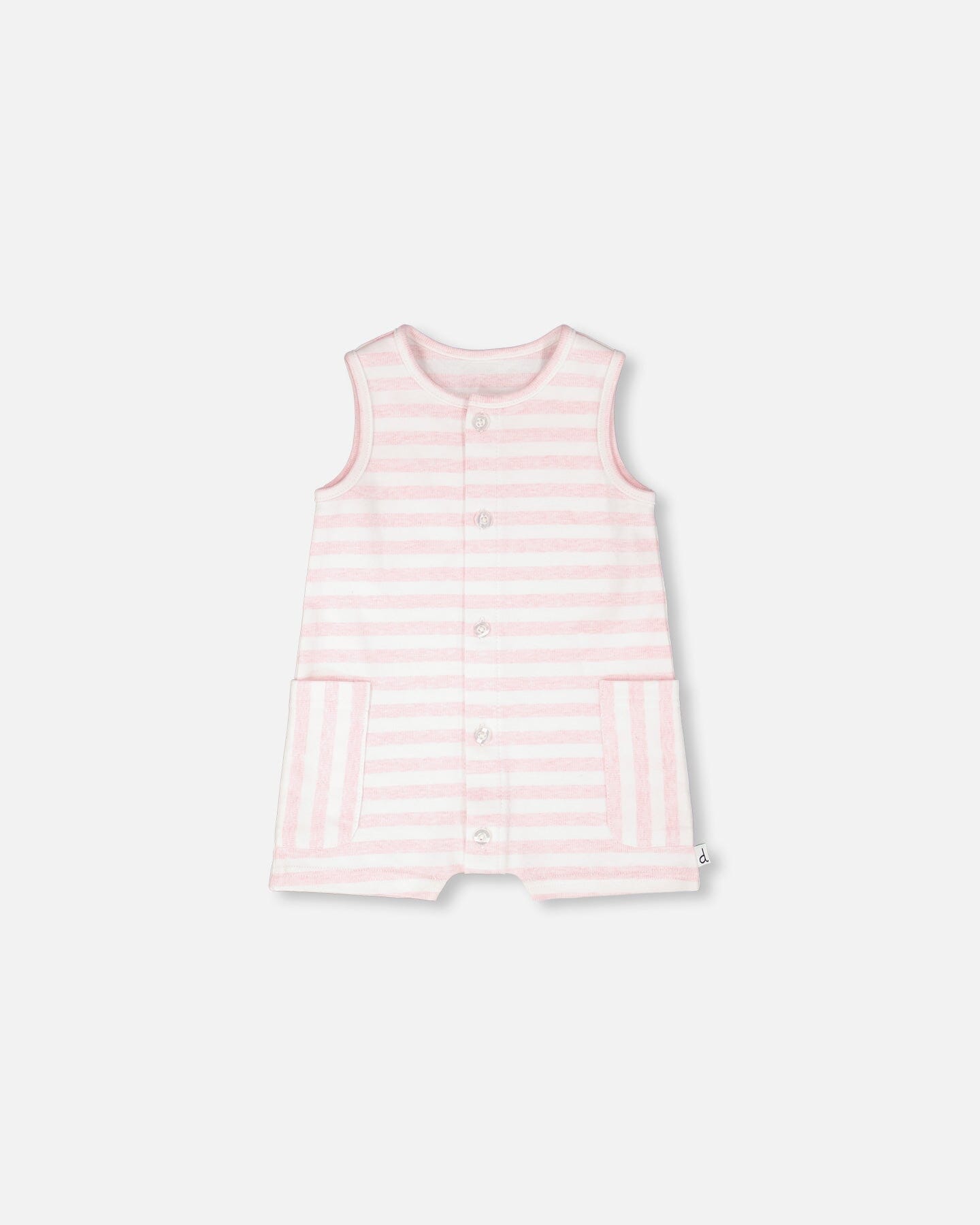 Cotton Striped Romper White And Pink Stripes - Image 5