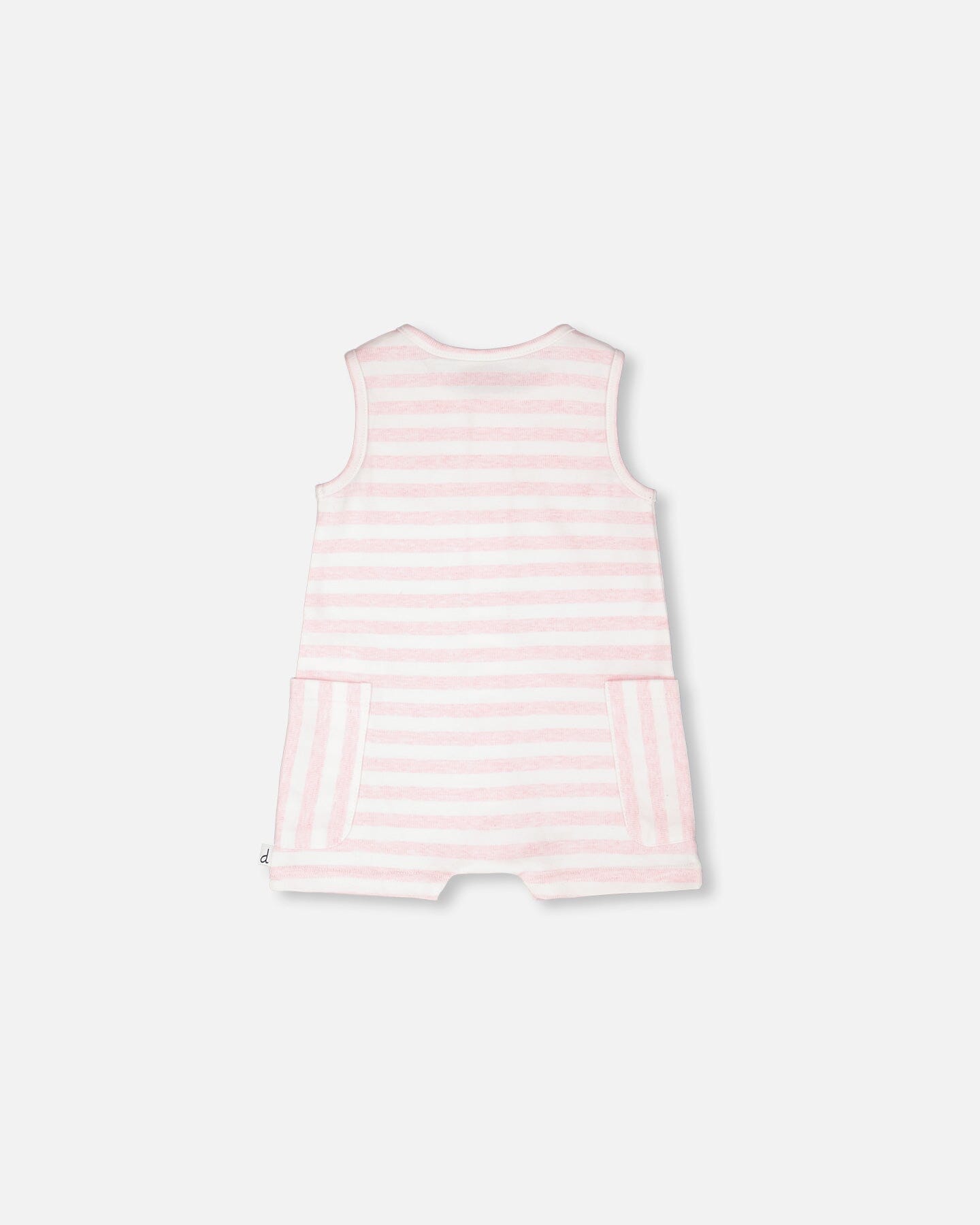Cotton Striped Romper White And Pink Stripes - Image 2