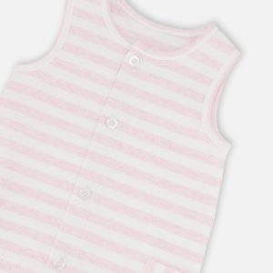 Cotton Striped Romper White And Pink Stripes - Image 3