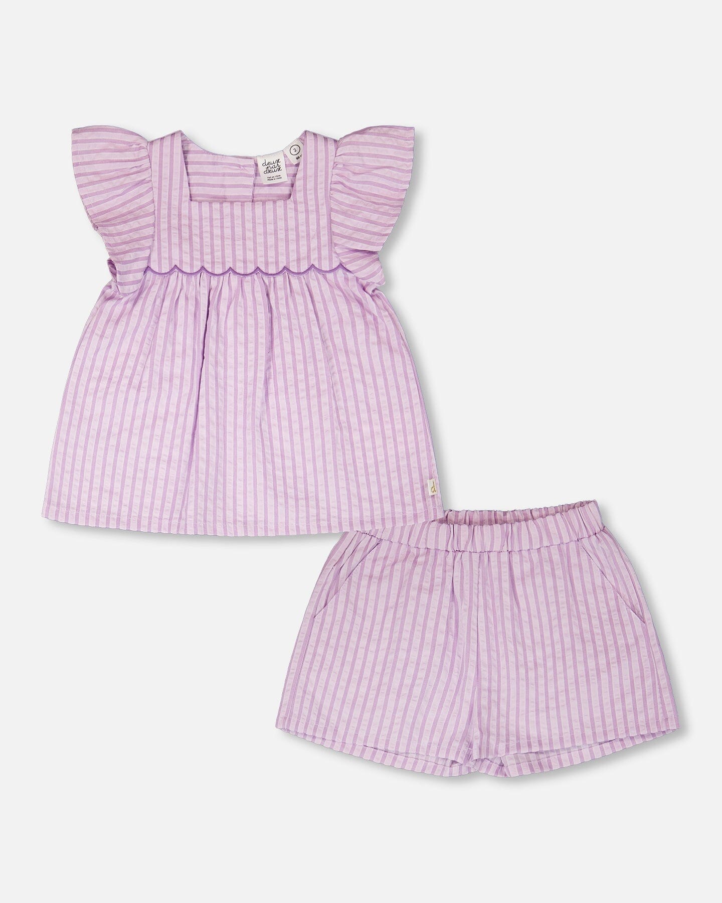 Top And Short Set Lavender Stripes - Image 7