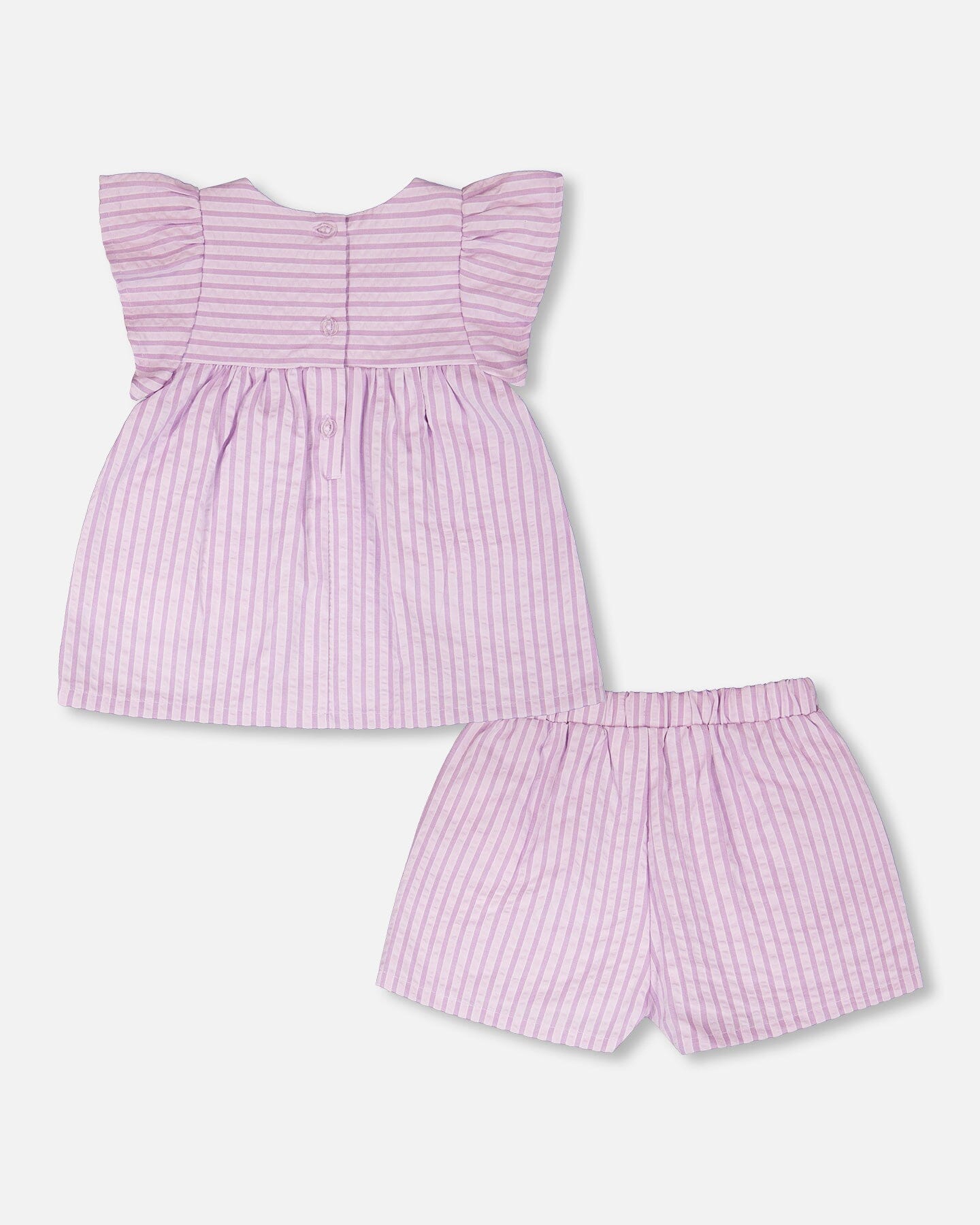 Top And Short Set Lavender Stripes - Image 3