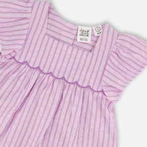 Top And Short Set Lavender Stripes - Image 4