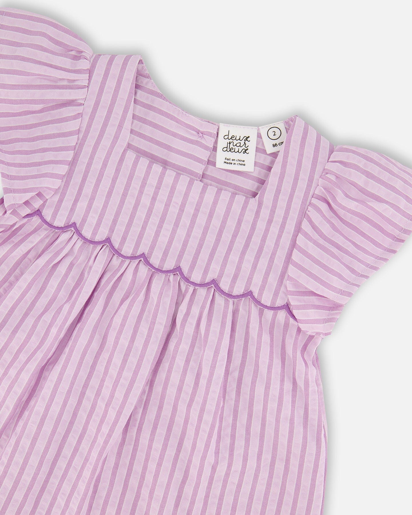 Top And Short Set Lavender Stripes - Image 4
