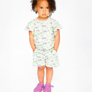 Jersey Shorts Green Printed Flowers - Image 3