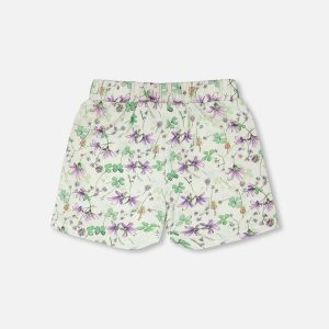 Jersey Shorts Green Printed Flowers - Image 4