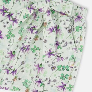 Jersey Shorts Green Printed Flowers - Image 5