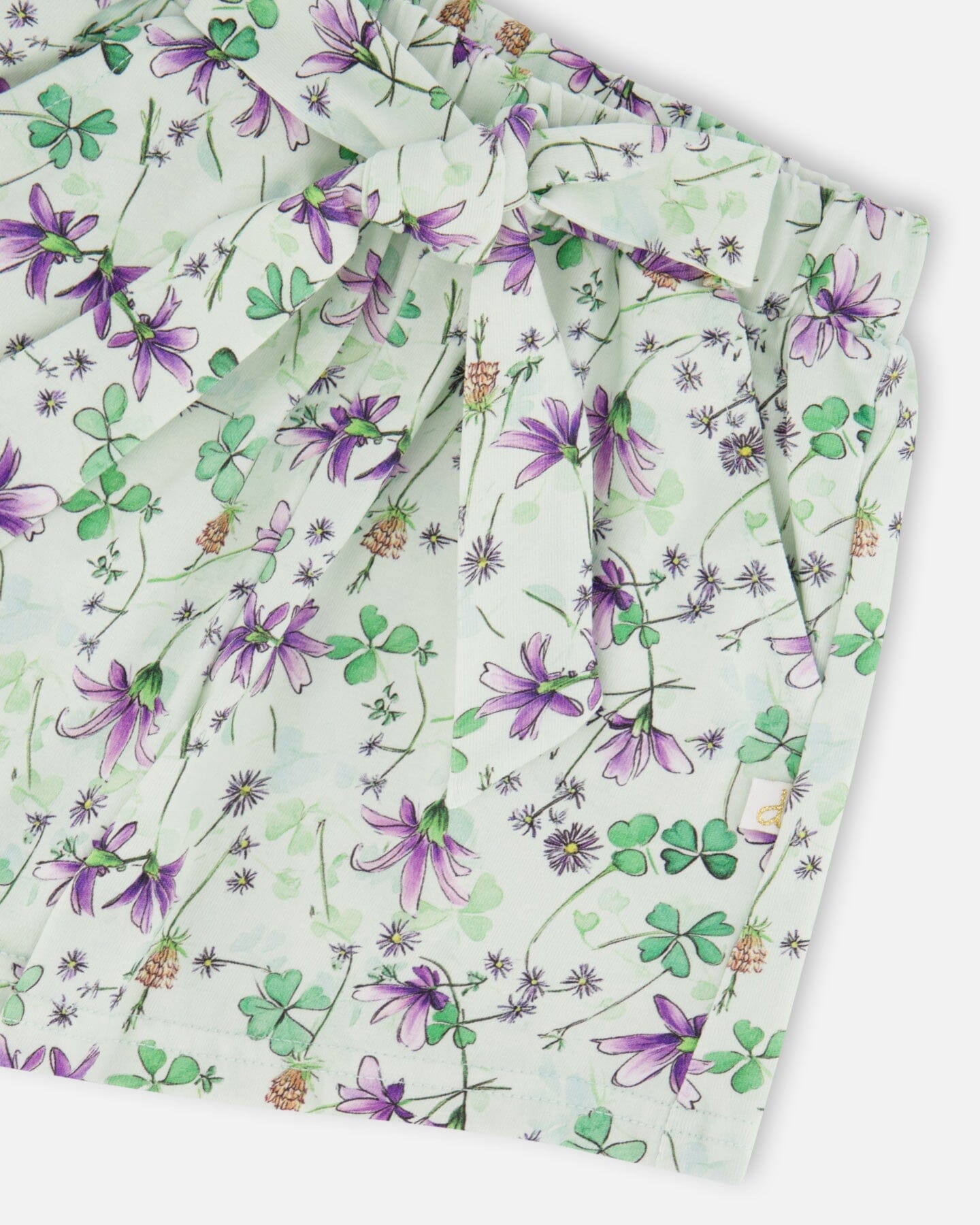 Jersey Shorts Green Printed Flowers - Image 5