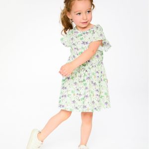 Alternative view of Jersey Dress Green Printed Flowers
