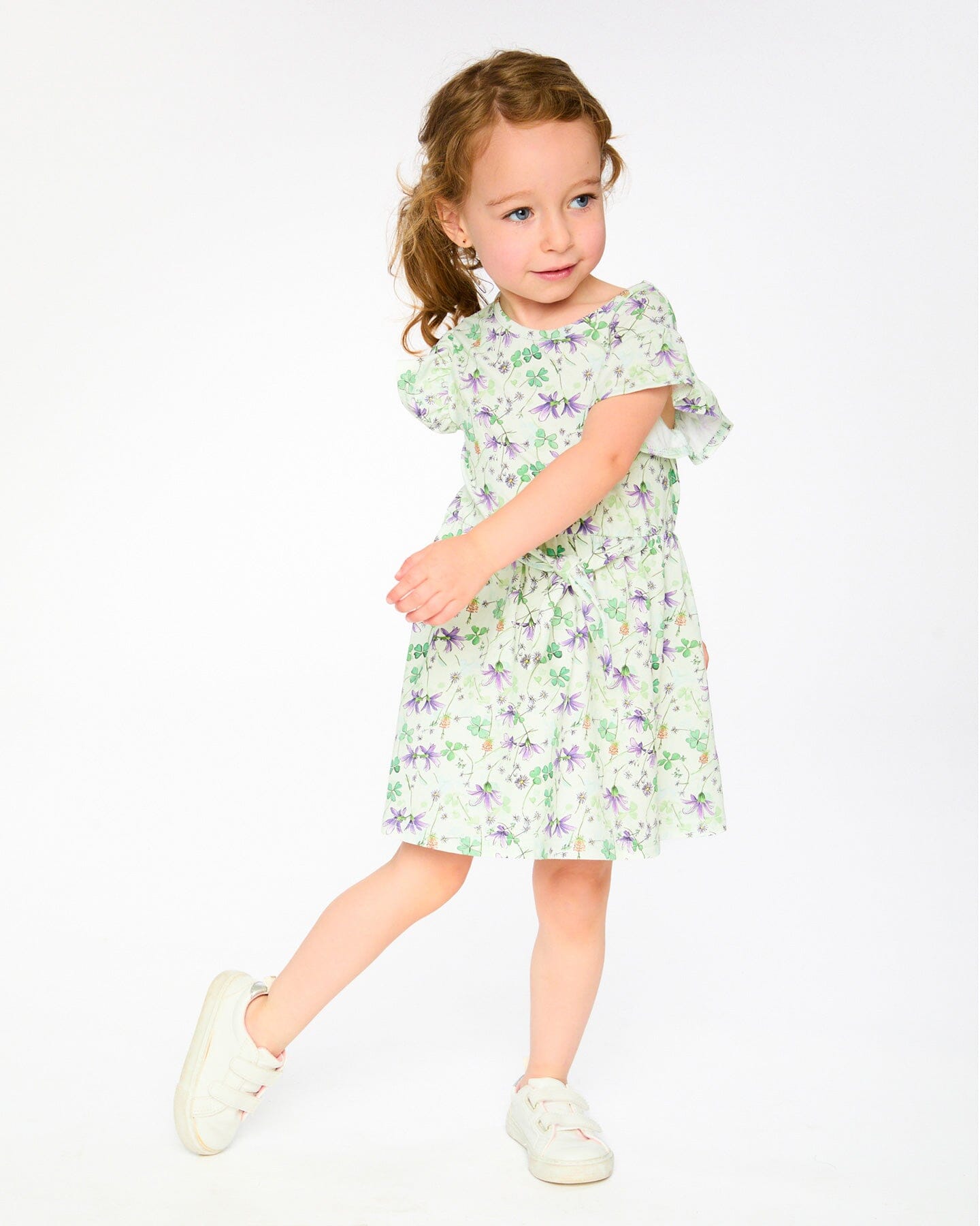 Jersey Dress Green Printed Flowers - Image 2