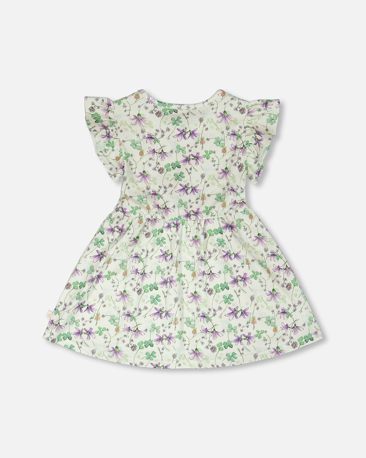 Jersey Dress Green Printed Flowers - Image 3