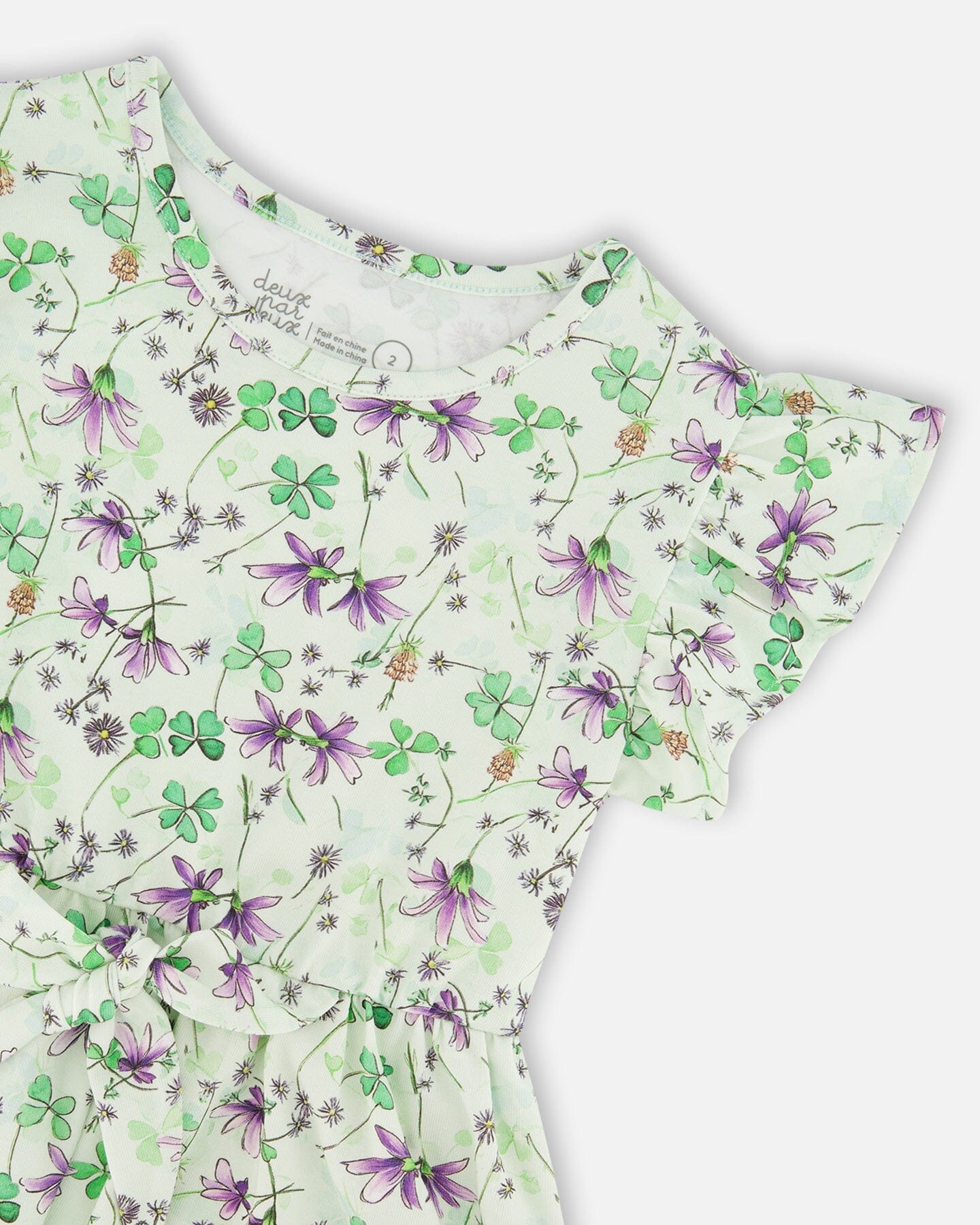 Jersey Dress Green Printed Flowers - Image 4