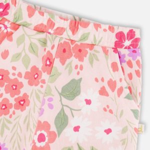 French Terry Pants Pink Printed Flowers - Image 4
