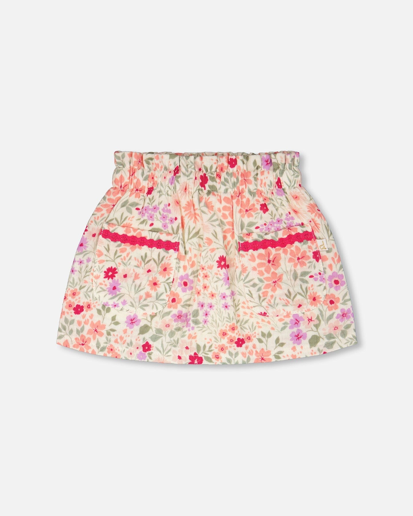 Muslin Skort Off White Printed Flowers - Image 8