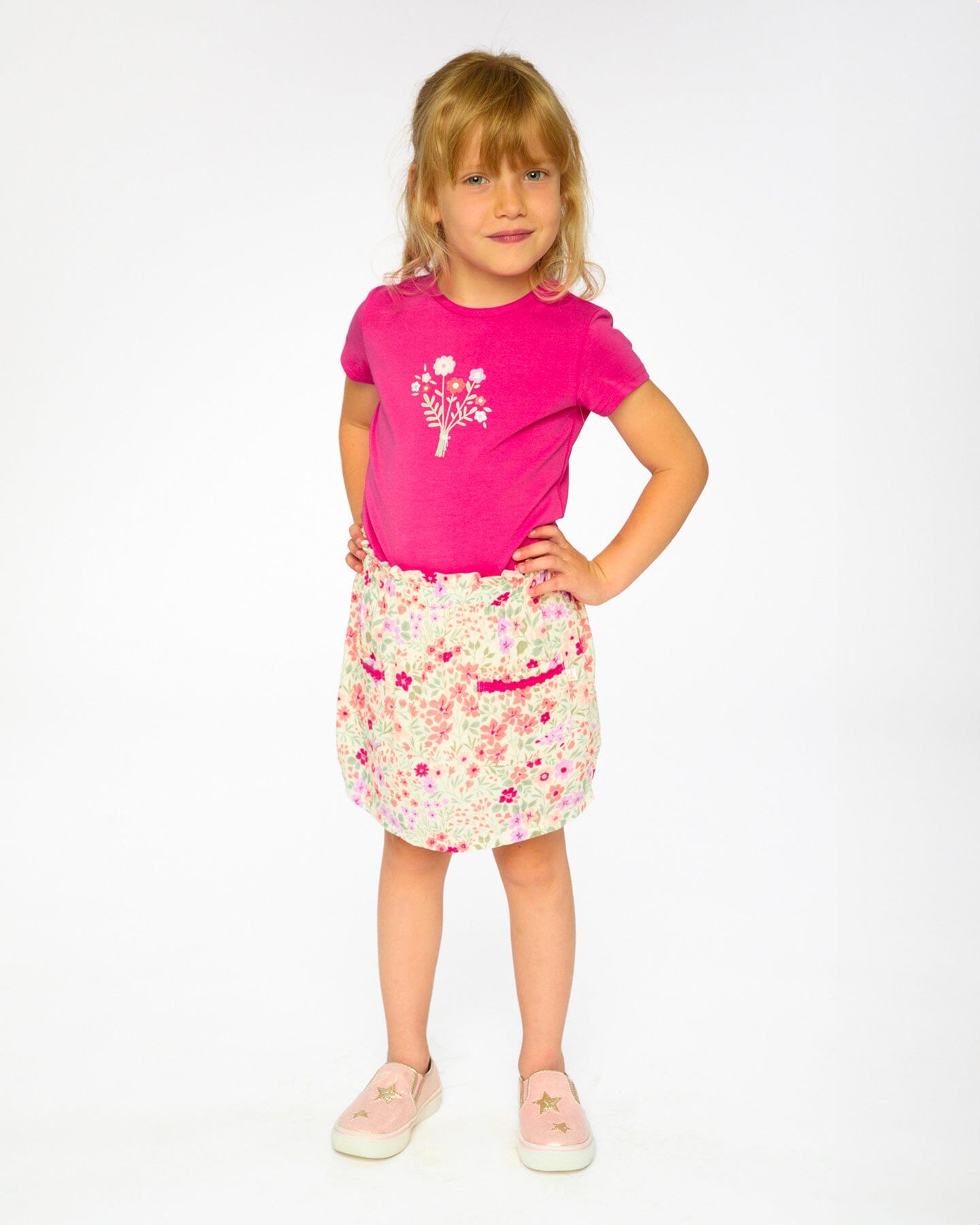 Muslin Skort Off White Printed Flowers - Image 2