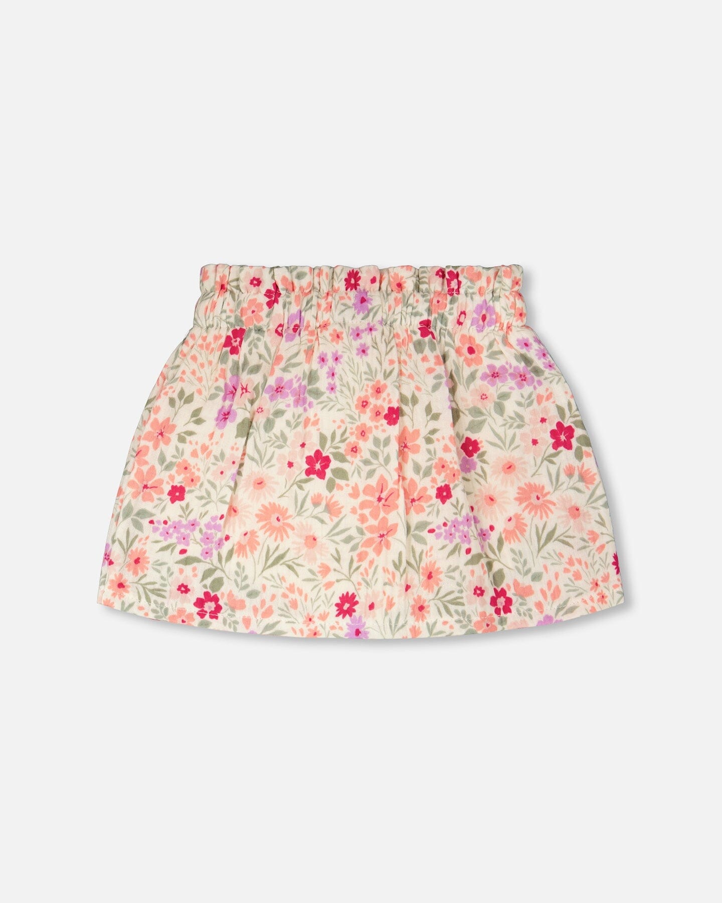 Muslin Skort Off White Printed Flowers - Image 3