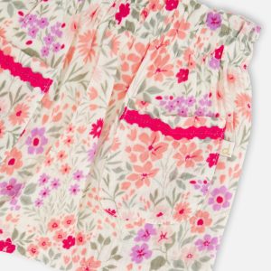 Muslin Skort Off White Printed Flowers - Image 4