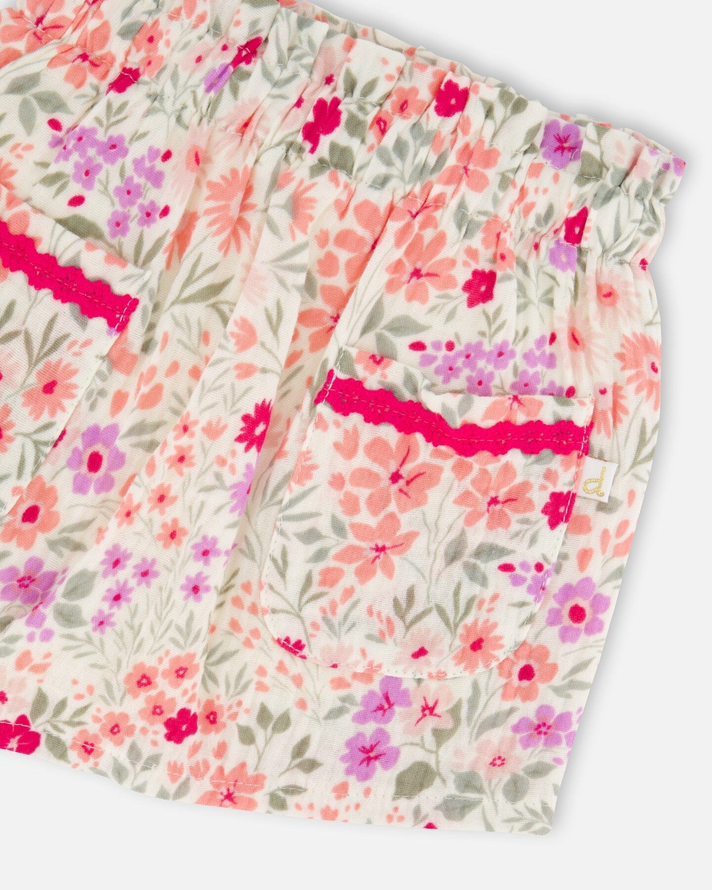 Muslin Skort Off White Printed Flowers - Image 4