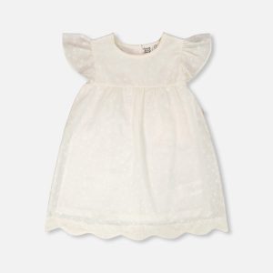 Printed Poplin Dress Off-White