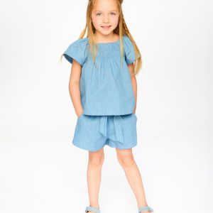 Alternative view of Blue Chambray Top