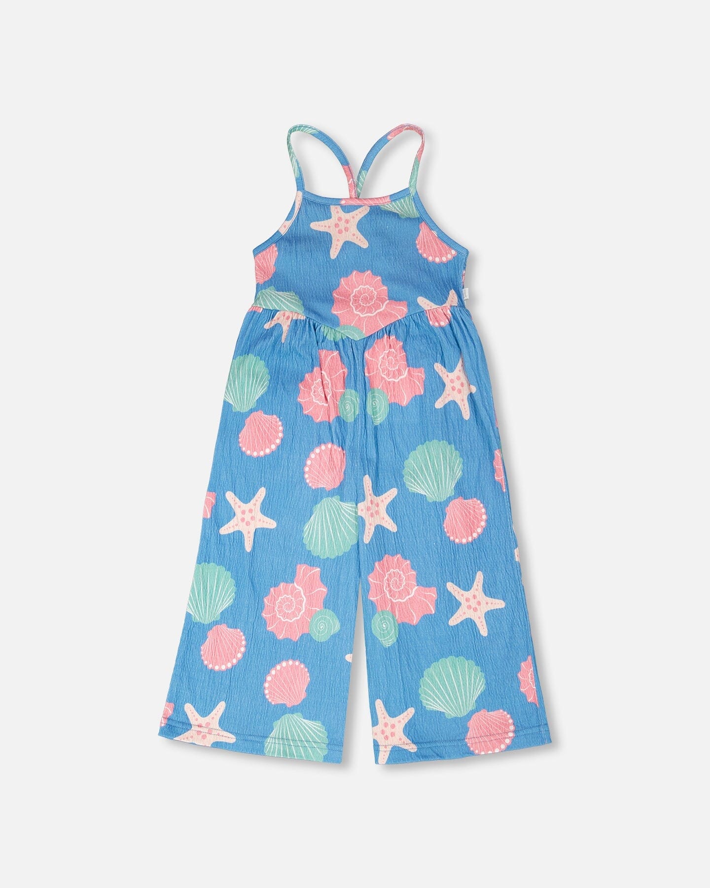 Crinkle Jersey Jumpsuit Blue Shell Print - Image 8