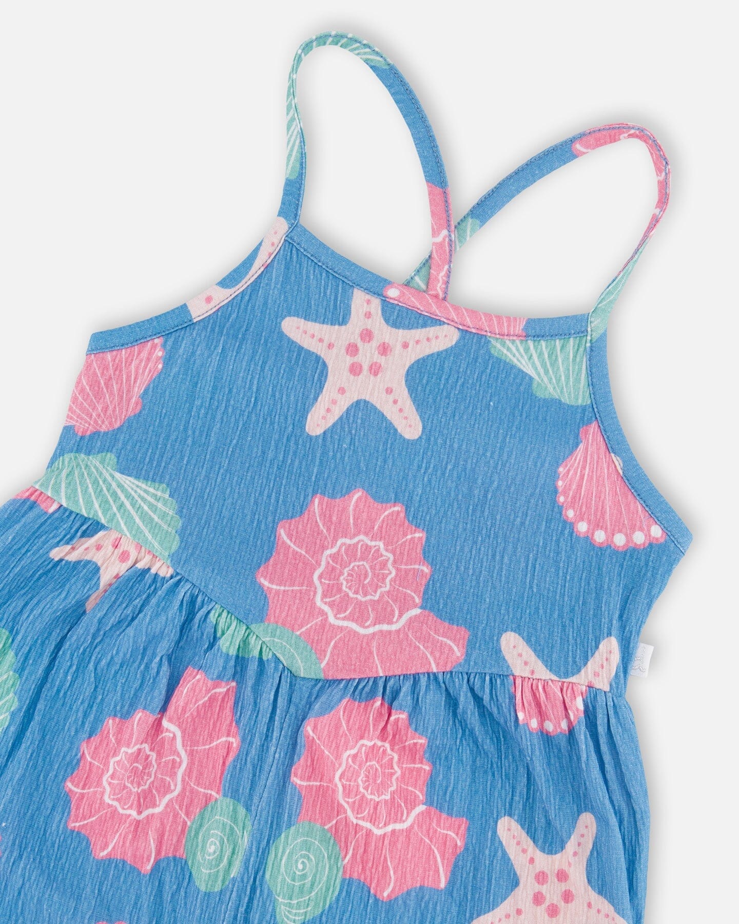 Crinkle Jersey Jumpsuit Blue Shell Print - Image 4