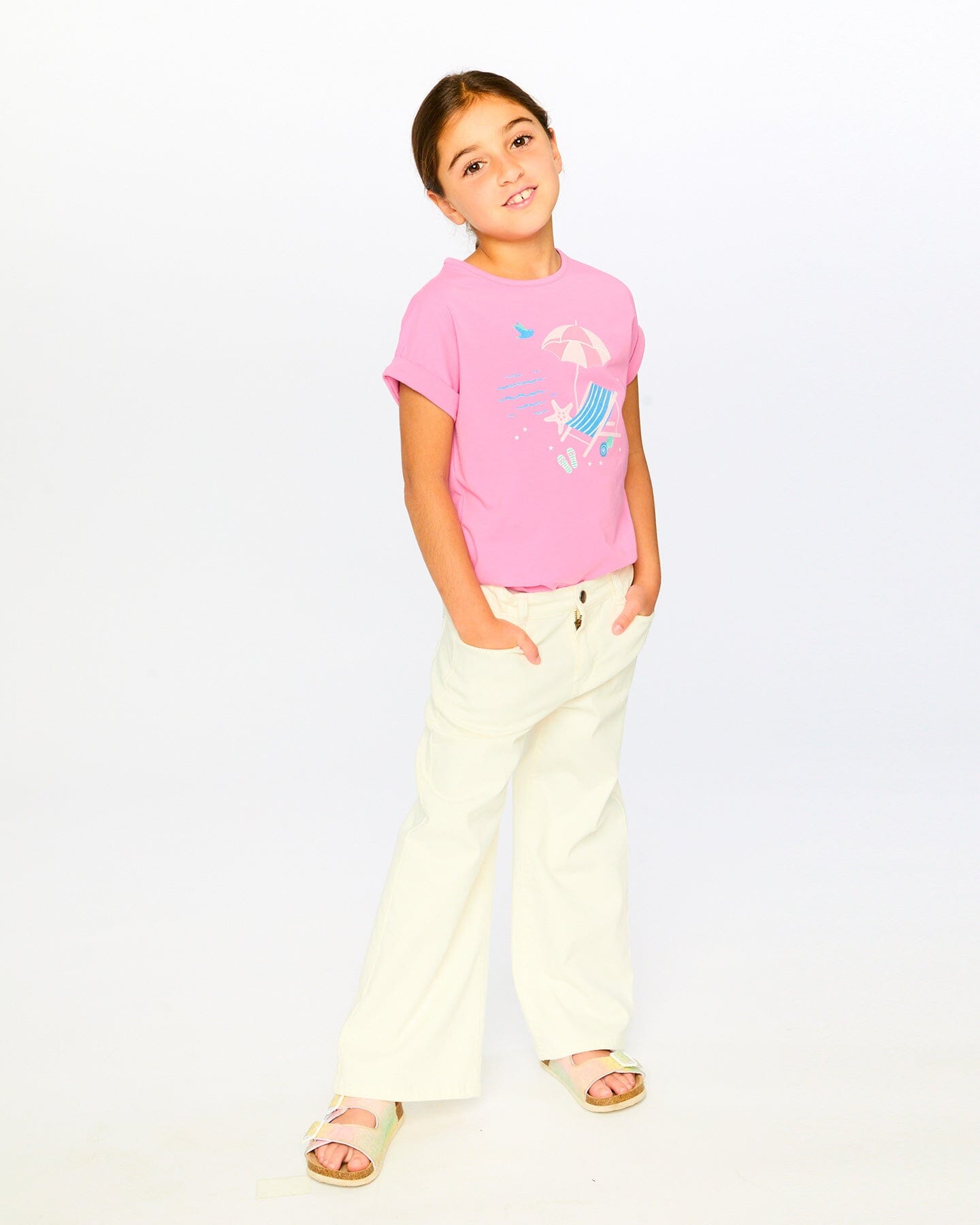 Organic Cotton Jersey T-Shirt Pink - Image 2