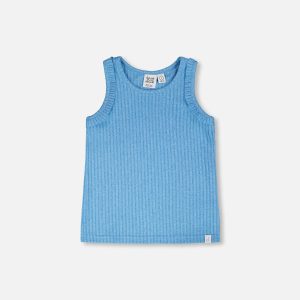 Rib Tank Top Blue