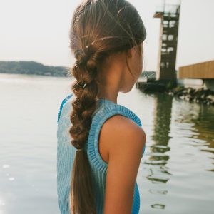 Rib Tank Top Blue - Image 3