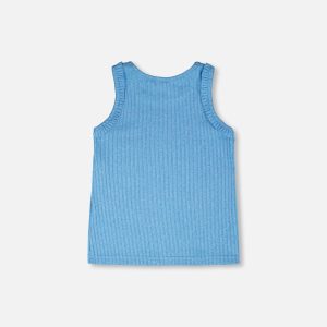 Rib Tank Top Blue - Image 5