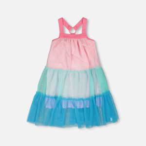 Mesh Dress Pink And Blue