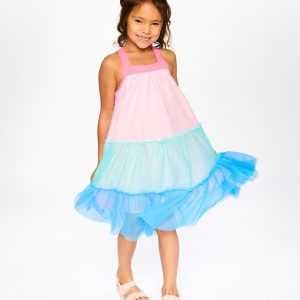 Mesh Dress Pink And Blue - Image 3