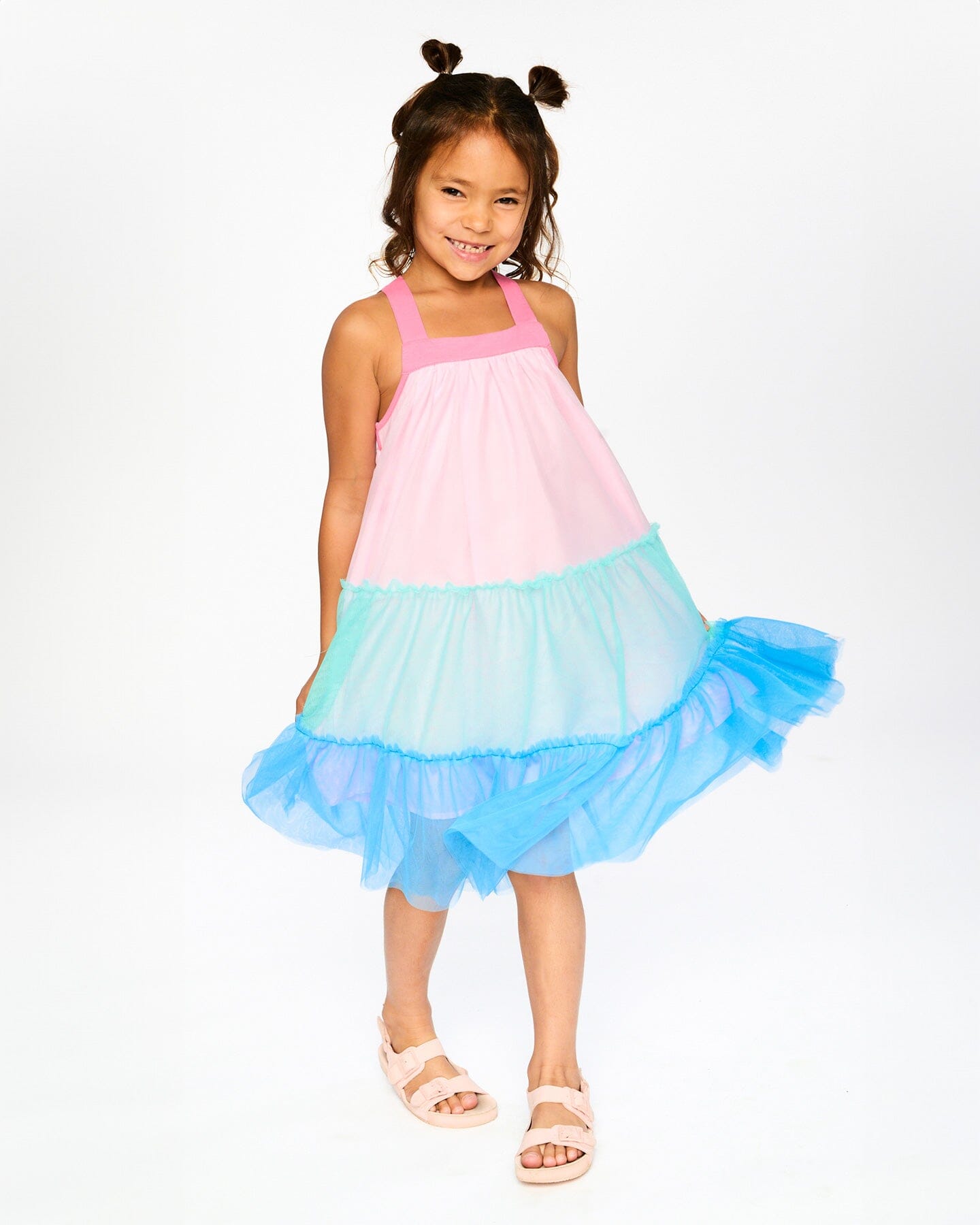 Mesh Dress Pink And Blue - Image 3