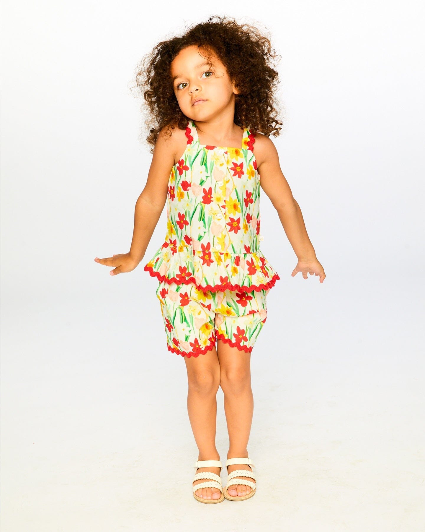 Viscose Top White Daffodil Print - Image 2
