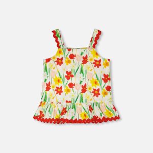 Viscose Top White Daffodil Print - Image 3